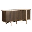 OVIALA - Buffet effet bois 4 portes 180 cm taupe - Nelio - vignette