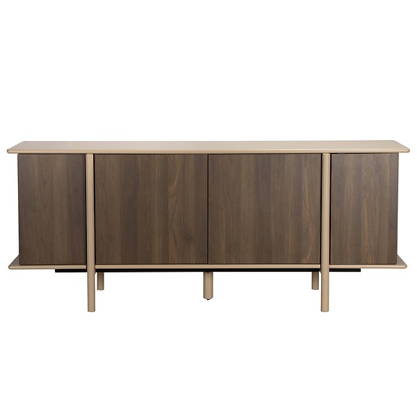 OVIALA - Buffet effet bois 4 portes 180 cm taupe - Nelio - large