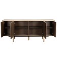 OVIALA - Buffet effet bois 4 portes 180 cm taupe - Nelio - vignette