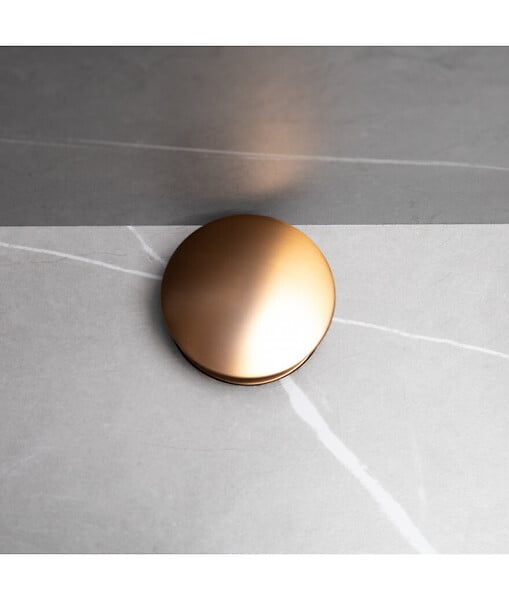 LUXURYBAIN - LuxuryBain- Bonde de lavabo universelle sans trop plein cuivrée, vasque, evier, Bonde Pop Up (push-up) Automatique - large