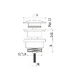 LUXURYBAIN - LuxuryBain- Bonde de lavabo universelle sans trop plein dorée, vasque, evier, Bonde Pop Up (push-up) Automatique - vignette