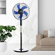 JOCCA - Ventilateur sur pied 45W H125cm Oscillation 90° 3 vitesses 5 pales Design Noir & Bleu Débit d'air puissant Fortes Chaleurs Jocca - vignette