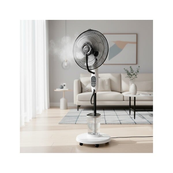 JOCCA - Ventilateur Brumisateur sur pied mobile 75W H125cm Vaporisation Eau Programmable Oscillation 60° Air frais Fortes Chaleurs Jocca - large