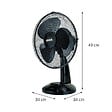 JOCCA - Ventilateur sur pied noir 40W 3 vitesses d'air - Ventilateur de table Oscillation 90° Tête Inclinable 34 x 34 x 49 cm Jocca - vignette