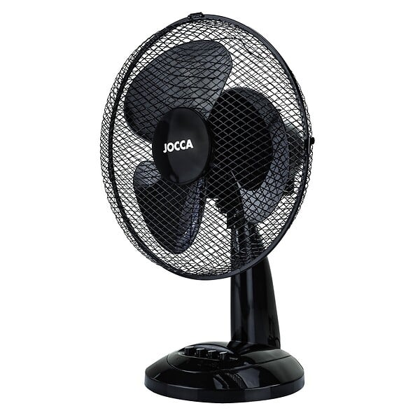 JOCCA - Ventilateur sur pied noir 40W 3 vitesses d'air - Ventilateur de table Oscillation 90° Tête Inclinable 34 x 34 x 49 cm Jocca - large