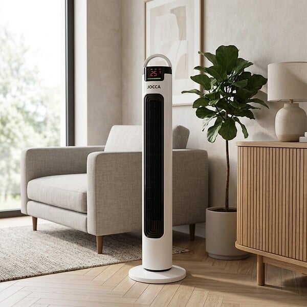 JOCCA - Ventilateur colonne 81cm 40W Télécommande, Minuterie jusqu'a 7,5h Ecran numérique tactile Oscillation 90° Programmable Jocca - large