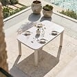 OVIALA - Table de jardin structure en aluminium 6 personnes L150x90cm beige - Nocera - vignette