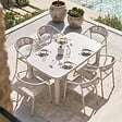 OVIALA - Table de jardin structure en aluminium 6 personnes L150x90cm beige - Nocera - vignette