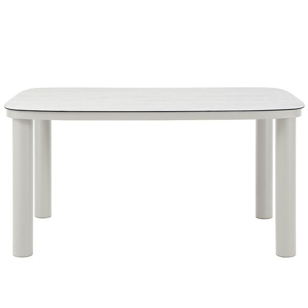 OVIALA - Table de jardin structure en aluminium 6 personnes L150x90cm beige - Nocera - large