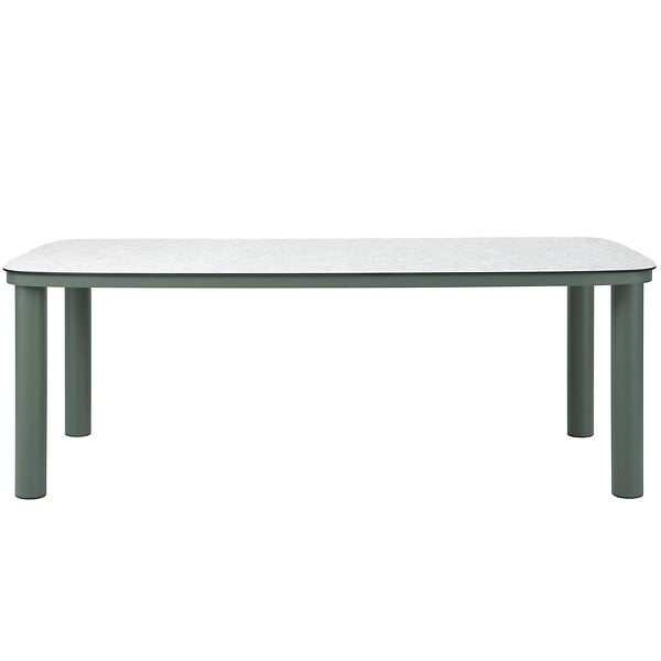 OVIALA - Table de jardin structure en aluminium 8 personnes L213x90cm vert - Nocera - large