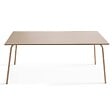 OVIALA - Ensemble table de jardin et 8 fauteuils en métal taupe et ivoire  - Palavas - vignette