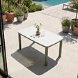 OVIALA - Table de jardin structure en aluminium 6 personnes L150x90cm vert - Nocera - vignette