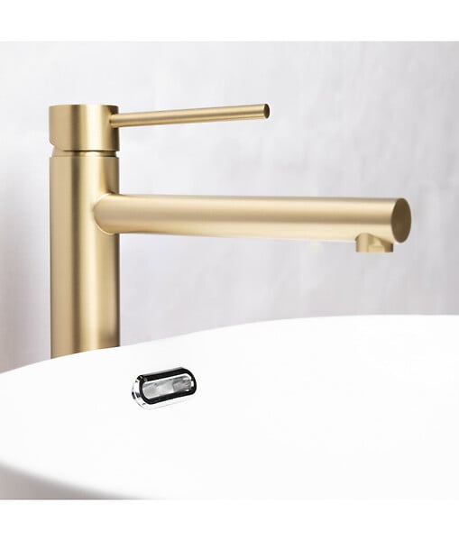 LUXURYBAIN - LuxuryBain, Robinet, mitigeur réhaussé de lavabo design doré pour salle de bain - large
