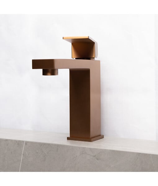 LUXURYBAIN - LuxuryBain, Robinet, mitigeur de lavabo design cuivré pour salle de bain - large