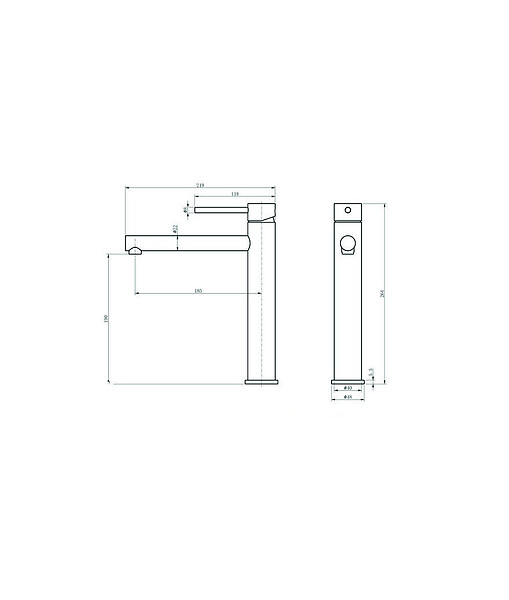 LUXURYBAIN - LuxuryBain, Robinet, mitigeur réhaussé de lavabo design cuivré pour salle de bain - large