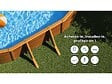 GRE - Kit piscine acier aspect bois Gré Mauritius ovale 7,44 x 3,99 x 1,32 m + Bâche à bulles - vignette