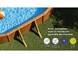 GRE - Kit piscine acier aspect bois Gré Mauritius ovale 7,44 x 3,99 x 1,32 m + Bâche à bulles - vignette
