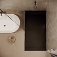 STANO - Receveur de douche 80 x 140 cm extra plat noir SALVI en SoliCast® surface ardoisée - vignette