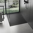 STANO - Receveur de douche 80 x 120 cm extra plat noir LUCIA en SoliCast® surface ardoisée - vignette