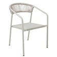 OVIALA - Chaise de jardin aluminium et rotin synthétique avec accoudoirs beige - Nocera - vignette