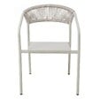 OVIALA - Chaise de jardin aluminium et rotin synthétique avec accoudoirs beige - Nocera - vignette