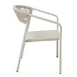 OVIALA - Chaise de jardin aluminium et rotin synthétique avec accoudoirs beige - Nocera - vignette