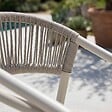 OVIALA - Chaise de jardin aluminium et rotin synthétique avec accoudoirs beige - Nocera - vignette