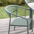 OVIALA - Chaise de jardin aluminium et rotin synthétique avec accoudoirs vert - Nocera - vignette