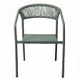 OVIALA - Chaise de jardin aluminium et rotin synthétique avec accoudoirs vert - Nocera - vignette