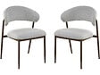 HABITAT ET JARDIN - Lot de 2 chaises de salle à manger en tissu et métal "Edena" - Gris clair - vignette
