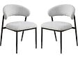 HABITAT ET JARDIN - Lot de 2 chaises de salle à manger en tissu et métal "Edena" - Gris clair - vignette