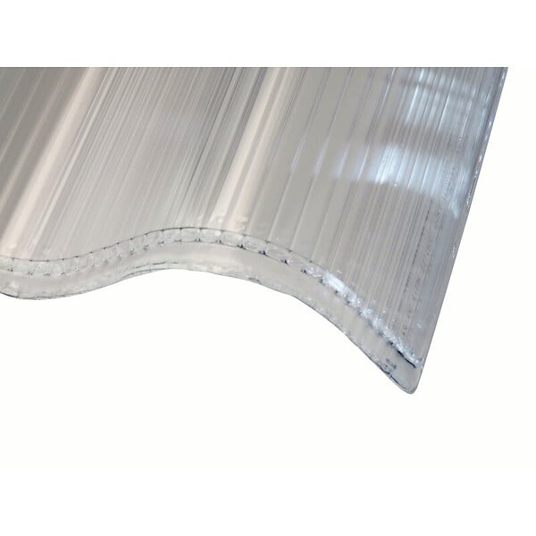 MCCOVER - Lot 5 plaques polycarbonate ondulées alvéolaires GO177/51 mm + 5 kits de fixation Translucide, l.92cm, L.152cm - large