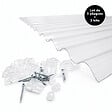 MCCOVER - Lot 2 plaques polycarbonate ondulées PO 76/18 + 3 kits de fixation Translucide, l.90 cm, L.250 cm - vignette