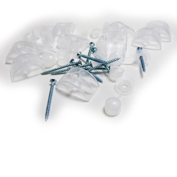 MCCOVER - Lot 2 plaques polycarbonate ondulées PO 76/18 + 3 kits de fixation Translucide, l.90 cm, L.3 m - large