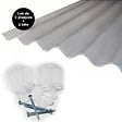 MCCOVER - Lot 2 plaques polycarbonate ondulées alvéolaire GO 177/51 mm + 2 kits de fixation Translucide, l.92cm, L.200 cm - vignette