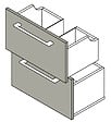 VIF - Set 2 tiroirs MDF - Gris clair - L.60xP.35xH.18cm - vignette