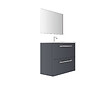 VIF - Set 2 tiroirs U de bain MDF - Gris foncé - l80xP35xH18cm - vignette