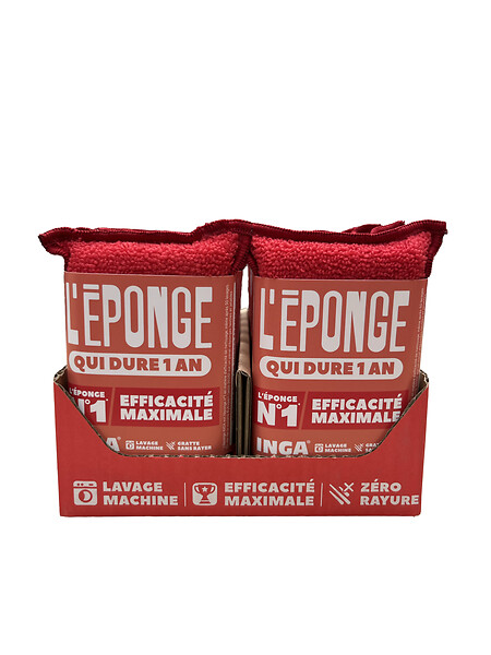 INGA - INGA - EPONGE LAVABLE GRATTANTE ROUGE x1 - large