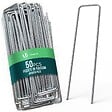 VOUNOT - Lot de 50 piquets de fixation pour jardin U 150x30mm en acier galvanise - vignette