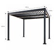 CONCEPT USINE - Pergola bioclimatique à LED 3x3m structure aluminium lames orientables CORFU - vignette