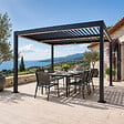 CONCEPT USINE - Pergola bioclimatique à LED 3x3m structure aluminium lames orientables CORFU - vignette