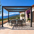 CONCEPT USINE - Pergola bioclimatique à LED 3x3m structure aluminium lames orientables CORFU - vignette