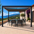 CONCEPT USINE - Pergola bioclimatique à LED 3x3m structure aluminium lames orientables CORFU - vignette