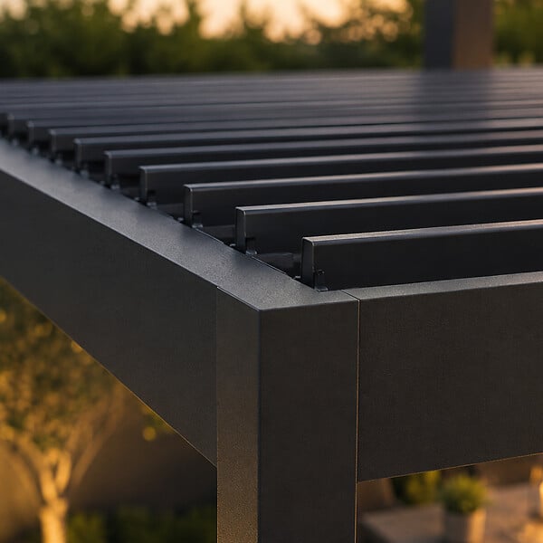 CONCEPT USINE - Pergola bioclimatique double 3x6 m noire PAROS - large