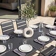 OVIALA - Ensemble table de jardin et 8 chaises en métal gris - Palavas - vignette