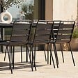 OVIALA - Ensemble table de jardin et 8 chaises en métal gris - Palavas - vignette