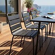 OVIALA - Ensemble table de jardin et 8 chaises en métal noir - Palavas - vignette