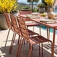 OVIALA - Ensemble table de jardin et 8 chaises en métal argile - Palavas - vignette