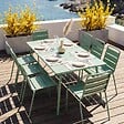 OVIALA - Ensemble table de jardin et 8 chaises en métal vert sauge - Palavas - vignette