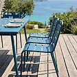 OVIALA - Ensemble table de jardin et 8 chaises en métal bleu pacific  - Palavas - vignette